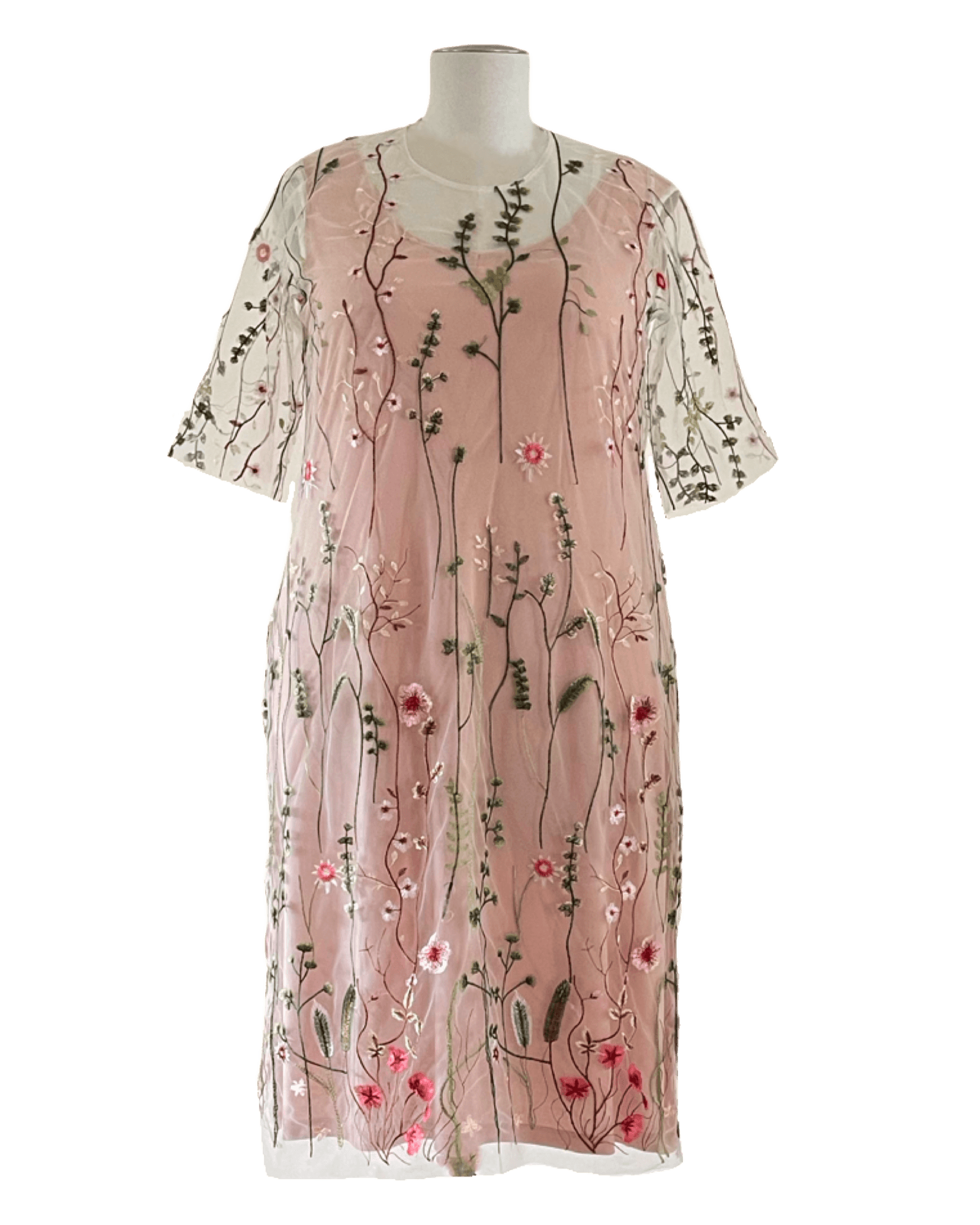 SIMPLE EMBROIDERED DRESS -Ivory – Bloom Clothing NZ